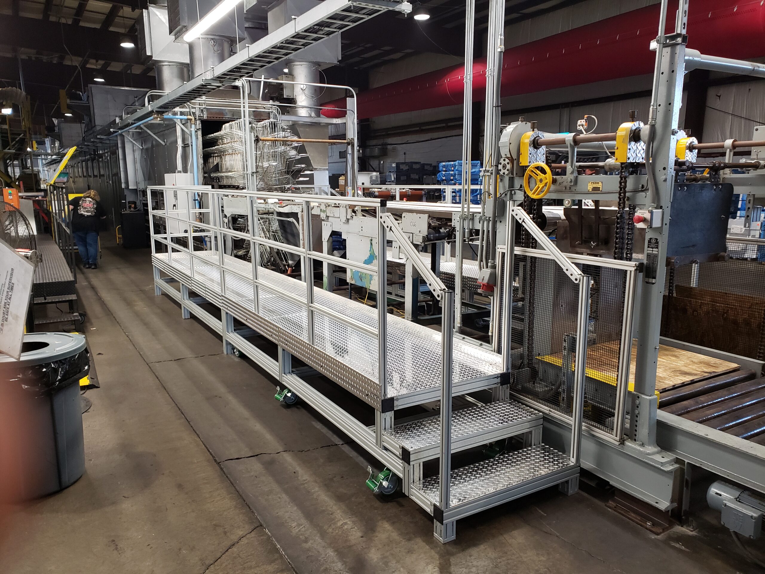 Industrial stairs and crossover system